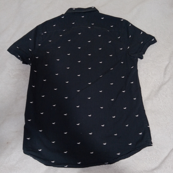 Hollister Shirt Mens M Navy Blue Epic Flex Stretch Button Down Preppy Y2K Cotton - Picture 10 of 10
